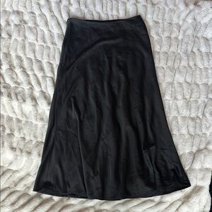 SHEIN Black Satin Skirt